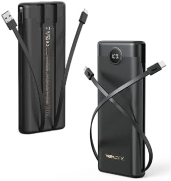 VEEKTOMX Portable Charger with Built-in Cables 30000mAh Power Bank by VEEKTOMX