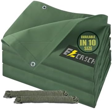12’x16’ Canvas Tarps Heavy Duty Waterproof Tarpaulins by Ezcasch