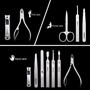 FAMILIFE Manicure Set, Professional Manicure Kit Nail Clippers Set 11 in 1 - Image 7