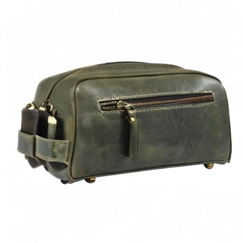 10" Premium Leather Toiletry Travel Pouch - Image 2