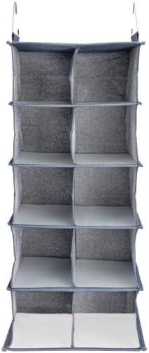 Household Essentials Hanging Cotton Blend and Plastic Closet Shoe Organizer - Image 2