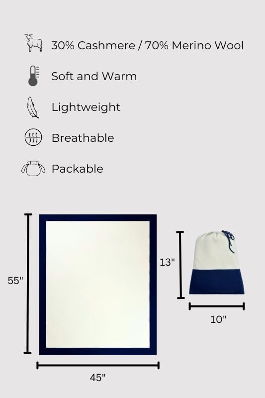 Jet&Bo Luxurious Cashmere Merino Blend Travel Blanket, Airplane-Ready in - Image 4