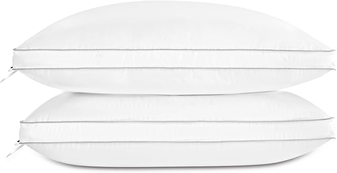 Globon Luxury Feather Down Pillow King Size, Firm Gusseted Bed Pillows by Globon