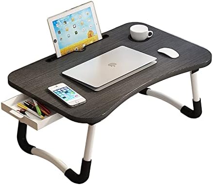Home Office Lap Desk with Storage Drawer, Cup and Phone Holder, Laptop Bed Tray by VebaCidi