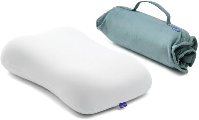 Cushion Lab Travel Deep Sleep Pillow – Compact Memory Foam Neck Pillow by CUSHIONLAB