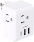 Multi Plug Outlet Extender, Power Strip Non Surge Protector Electric Outlet by OneBeat