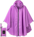 Rain Poncho Jacket Coat Hooded Zipper Style by salamra