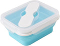 Silicone Lunch Container With Spoon & Fork, Bento Box, Collapsible Food Storage by ionEgg