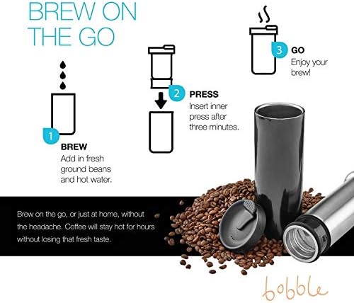 bobble French Coffee Presse, On-The-Go use, Quick Brew, Slim Design, Triple - Image 4