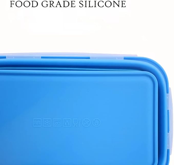 4 Pack Collapsible Silicone Food Containers Storage Lunch Bento Box - Image 3