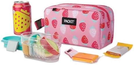 PackIt Freezable Snack Box, Sweet Strawberry, Built - Image 5