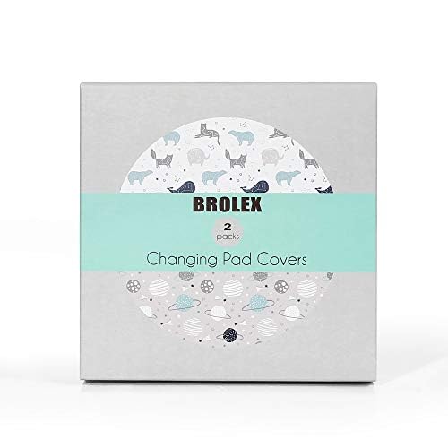 BROLEX Changing Pad Covers for Baby: Boy Girls Ultra Stretchy Soft 2 Pack Space - Image 3