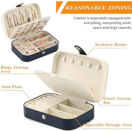 Travel Jewelry Box, PU leather Small Jewelry Organizer - Image 3