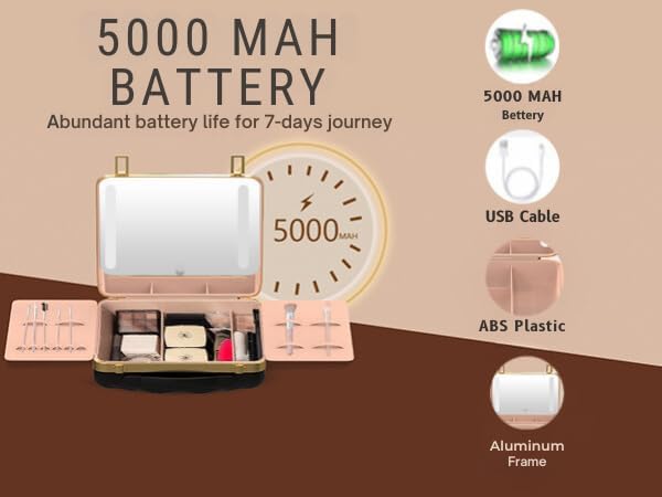 Lighted Makeup Case with Mirror - Image 4
