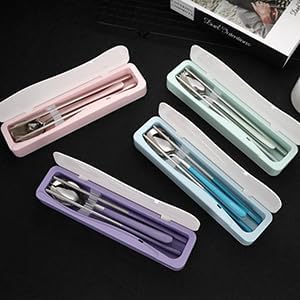DEVICO Travel Utensils With Case, 18/8 Stainless Steel Camping Utensils - Image 7