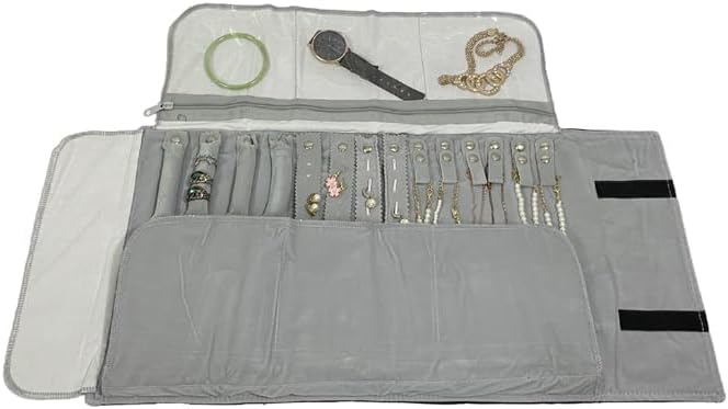 Velvet Travel Jewelry Case Roll Bag Organizer - Image 4