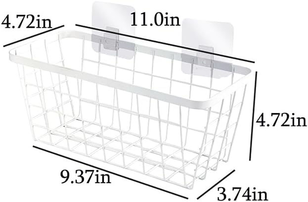 2 Set LeleCAT Hanging Wall Basket Organizer, Over the Cabinet Door Adhesive - Image 2