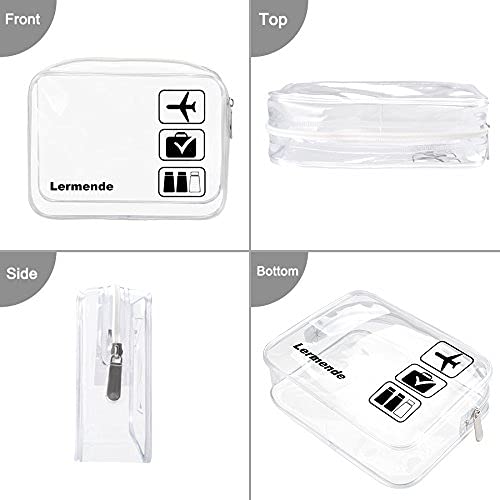 Lermende 2pcs Clear Toiletry Bag TSA Approved Travel Bag, Carry On - Image 5