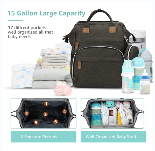 DERJUNSTAR Diaper Bag Backpack, Large Baby Bag - Image 2