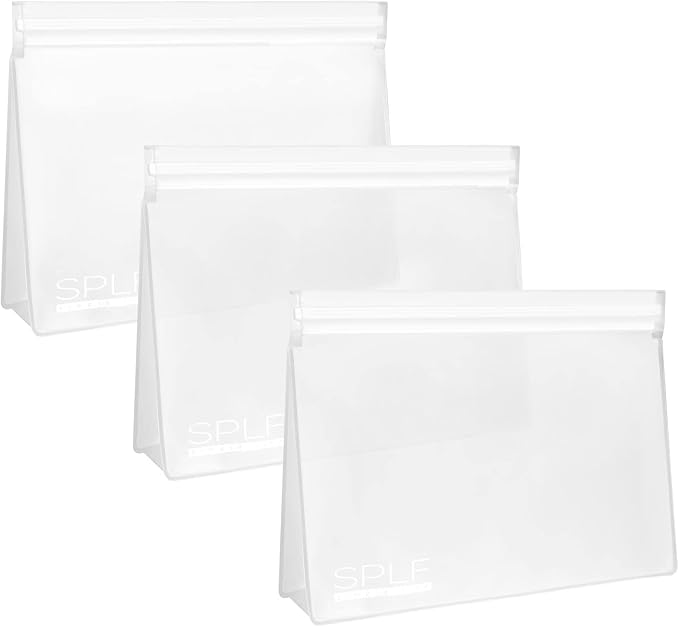 SPLF 3 Pack Leakproof Clear Toiletry bags, TSA Approved Quart Size Zipper Bags by SPLF