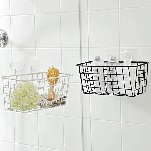 2 Set Hanging Wall Basket Organizer Over the Cabinet Door Wire Baskets - Image 6