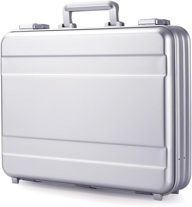 Aluminum Briefcase Metal Toolkit Box TSA Combination Lock Luxury Case by urecimy