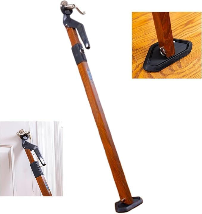 Super Heavy Duty Security Door Wood Grain Finish Lock Bar Fully Adjustable Door by SecuraDoor-SecurityDoorBar