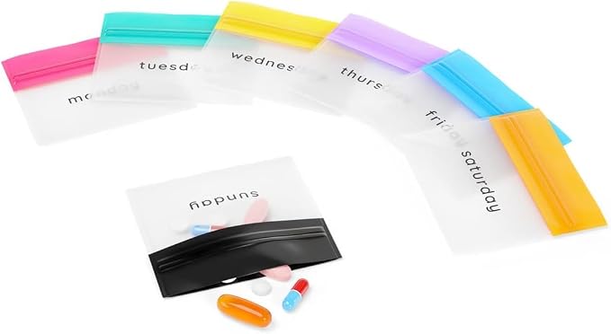 EZY DOSE Reusable 7-Day Pill Pouch Set, Durable Multi-Purpose Travel-Sized - Image 8