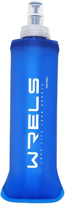 Folding Soft Flask Portable Collapsible Running Lightweight Water Bottle by WRELS