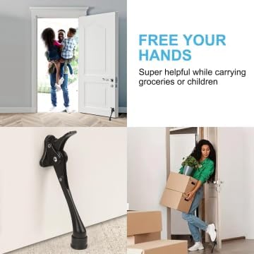 2 Pack 6 Inch Black Kick Down Door Stoppers - Image 3