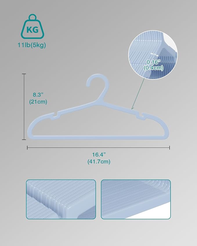 80 Pack Clothes Hangers, Non Slip Plastic Coat Hangers, Space Saving, Heavy Duty - Image 4