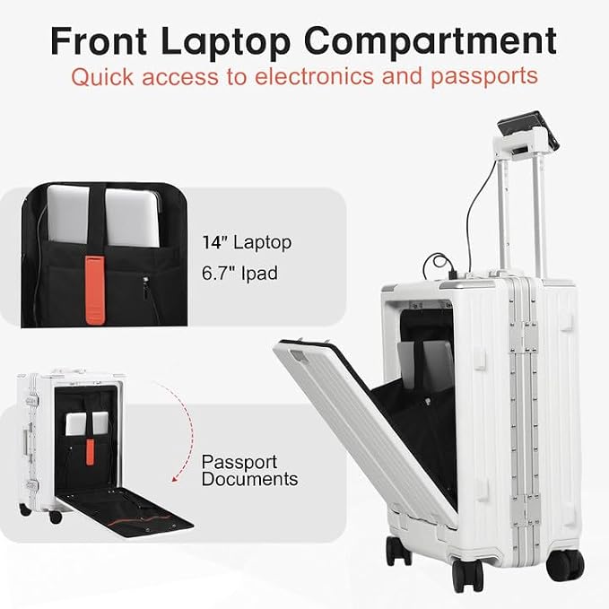 Carry On Luggage 22x14x9 Airline Approved Aluminum Frame, 20 Inch Hard Shell - Image 2