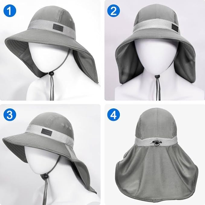 Sukeen Cooling Sun Hat for Men Women UPF50+ Wide Brim Fishing Hat - Image 7