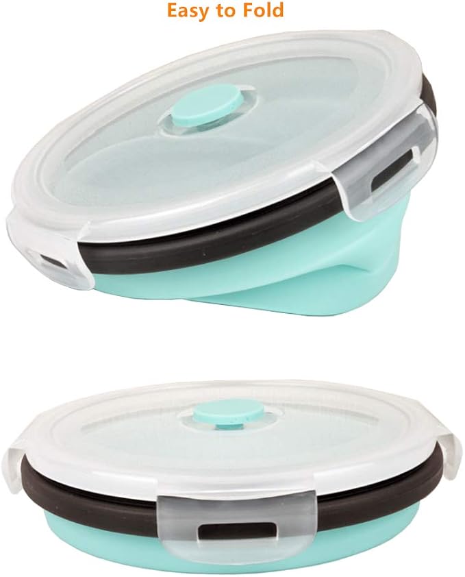 CARTINTS Blue Silicone Collapsible Food Storage Containers-Prep/Storage Bowls - Image 5
