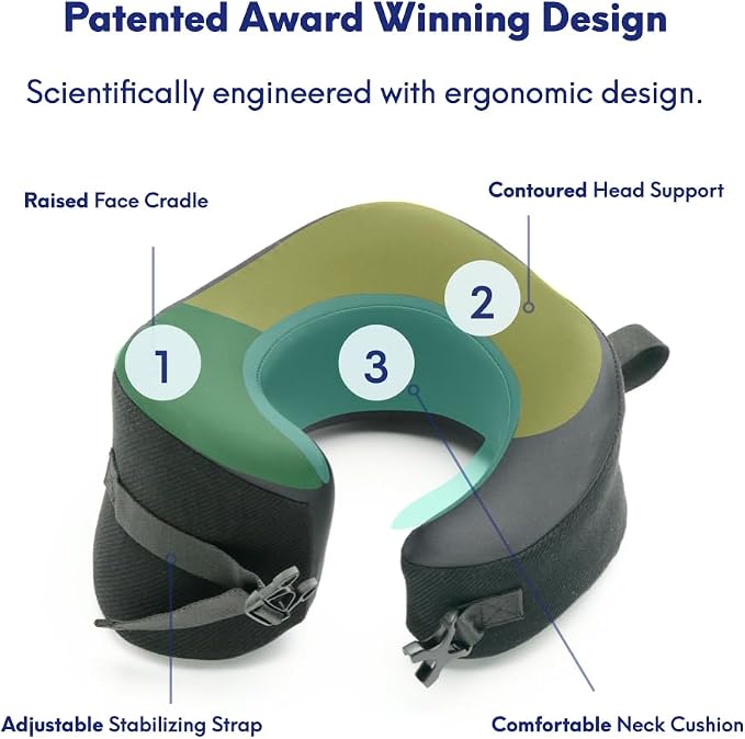 C CUSHION LAB Extra Support Travel Pillow, Award-Winning Patented Ergonomic - Image 3