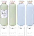 13.5 oz Plastic Travel Shampoo Bottles, Refillable Flip Cap Squeeze Bottles by UMETASS