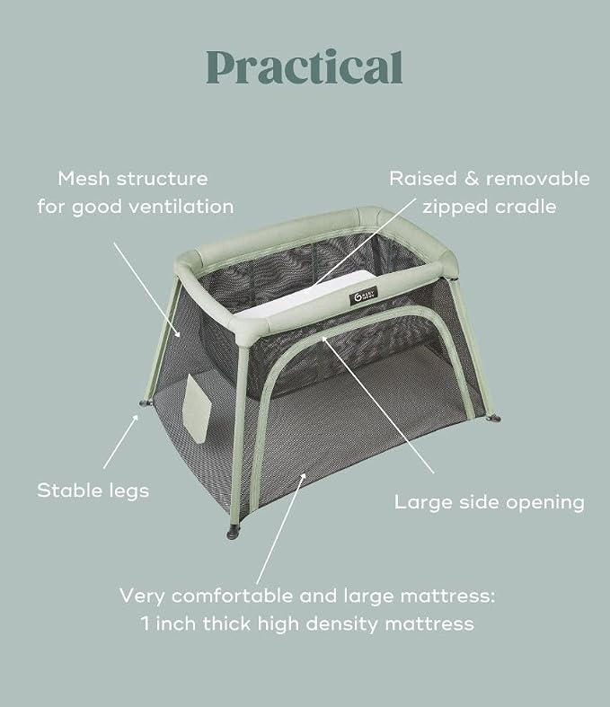Babymoov Moov & Comfy 3-in-1 Lightweight Travel Crib, Baby Play Yard, and - Image 3