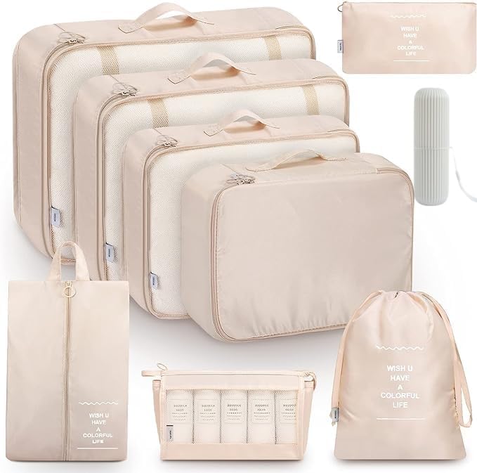 9 Set Packing Cubes for Suitcases, Aydicon Travel Luggage Packing Organizers by Unknown