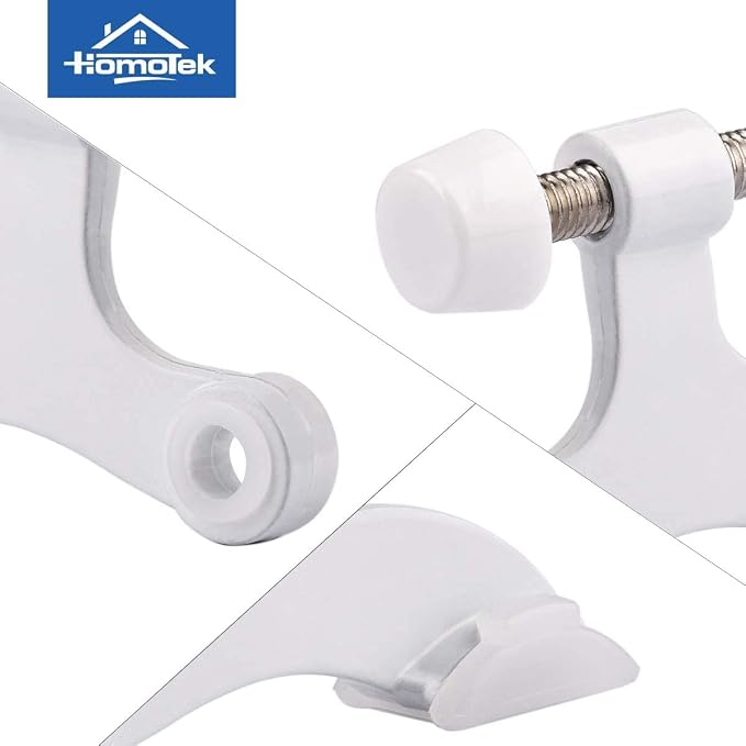 HOMOTEK 12 Pack Hinge Pin White Door Stopper, Adjustable Deluxe Heavy Duty Door - Image 5