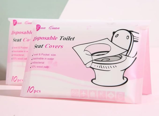 Disposable Toilet Seat Covers – Pack of 10 | Flushable & Portable Travel Toilet - Image 3