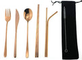 7 Pcs Portable Flatware Set, 304 Stainless Steel Cutlery Set Travel Utensils by Uniturcky