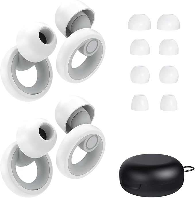 Ear Plugs for Sleeping Noise Cancelling 2 Sets, Reusable Earplugs Hearing by GUTEVOZ