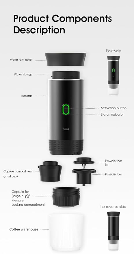 3-in-1 Portable Coffee Maker – Electric Espresso Machine - Image 8