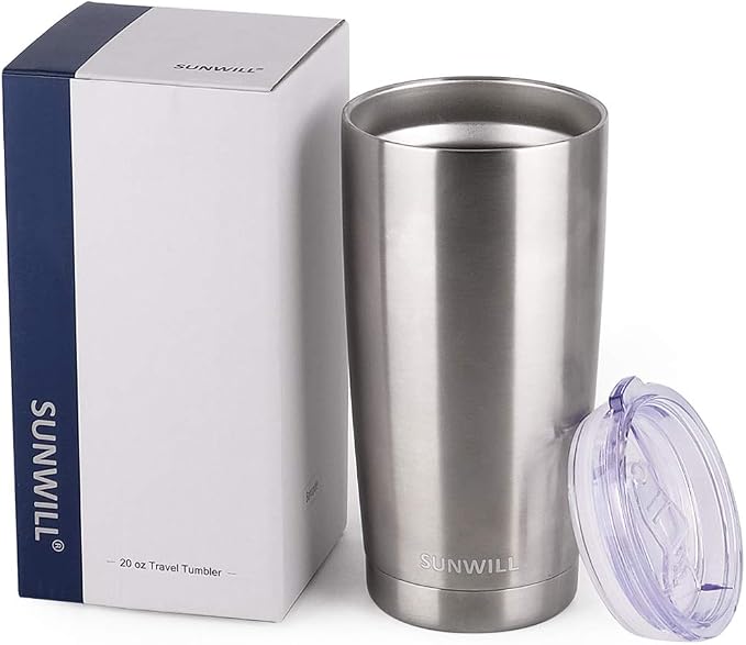SUNWILL Travel Coffee Tumbler 20 oz, Stainless Steel Mug - Image 4