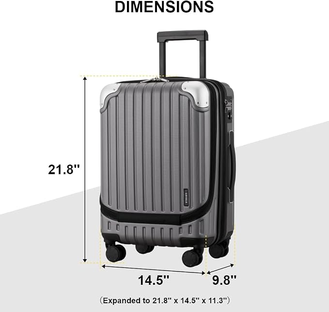 LEVEL8 Grace Carry on Luggage, 20 Inch Expandable Hard Shell Suitcases - Image 9