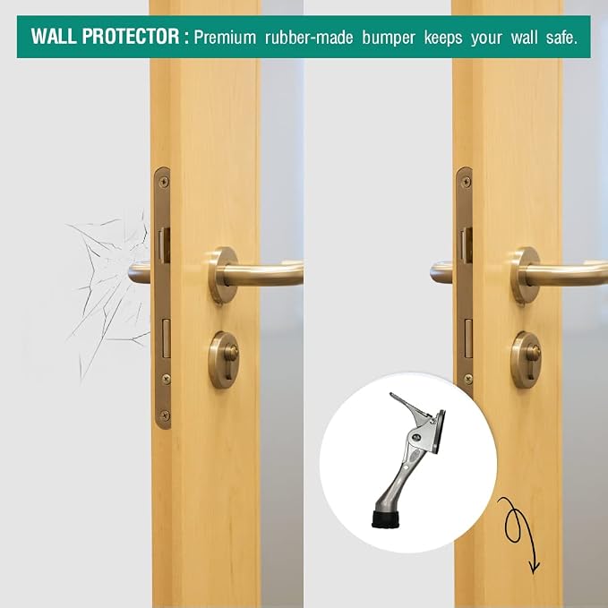 One Touch Kickdown Door Stopper, Door Holder, Heavy Duty Door Stops, Bottom of - Image 4