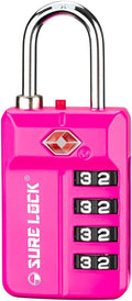 SURE LOCK TSA Approved 4-Digit Resettable Combination Luggage Locks by LOCKDEPOT