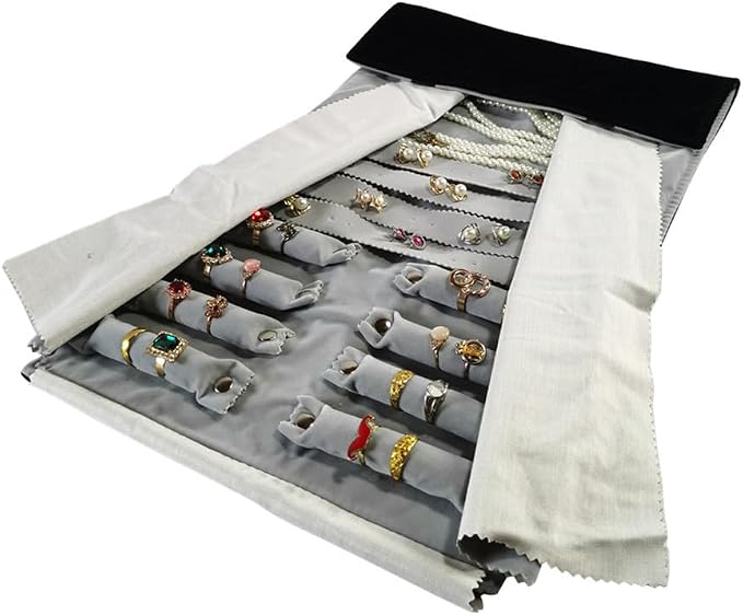 Velvet Travel Jewelry Case Roll Bag Organizer - Image 3