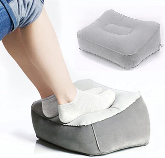 Inflatable Travel Foot Rest Pillow, Head Pad, Soft Flocking Pillow, Flights - Image 8