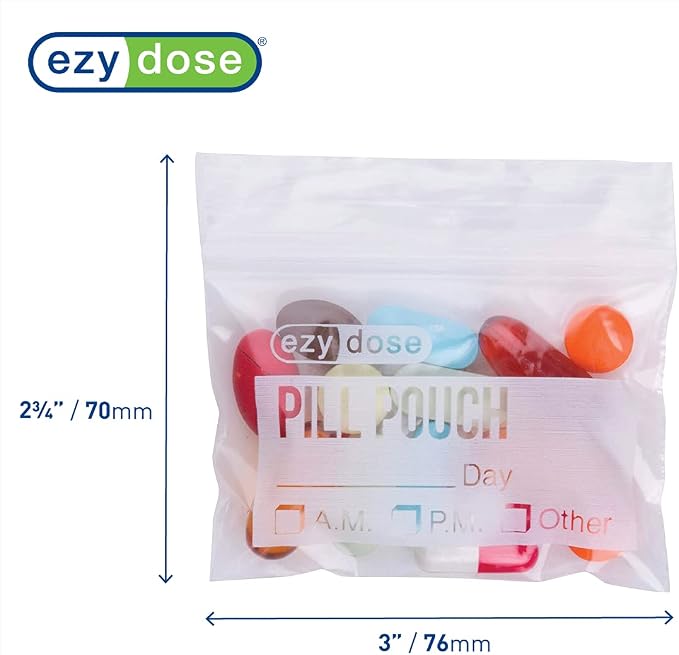 EZY DOSE Disposable Pill, and Medicine Organizer Pouches, Zippered Seal Bags - Image 2